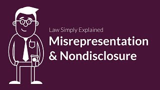 Misrepresentation and Nondisclosure  Contracts  Defenses amp Excuses [upl. by Lockhart]