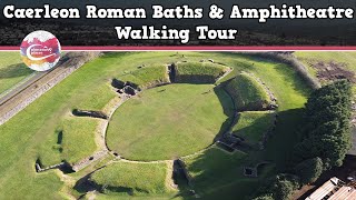 CAERLEON ROMAN BATHS amp AMPHITHEATRE WALES  Walking Tour  Pinned on Places [upl. by Kinzer]