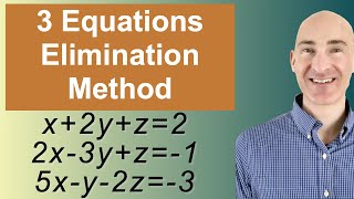 Solving Systems of 3 Equations Elimination [upl. by Lerrehs]