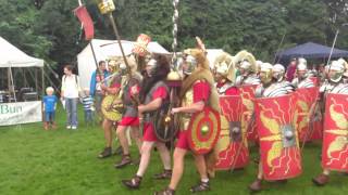 Roman Reenactment at the Amphitheatre in Caerleon Marching In [upl. by Okin910]